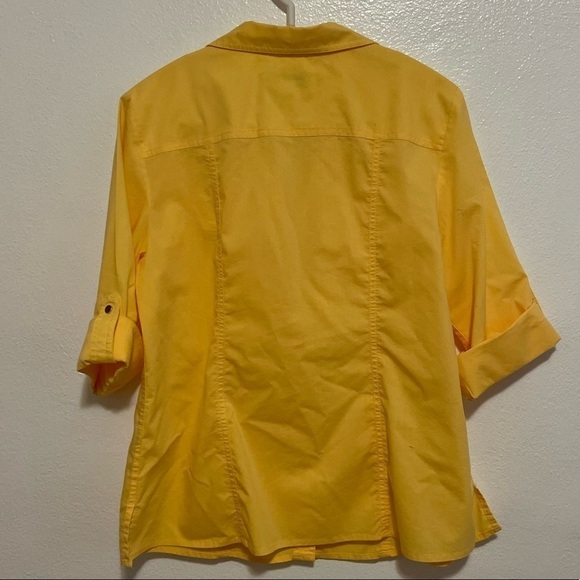 Christopher & Banks Yellow Button Blouse Size Medium - Picture 7 of 14